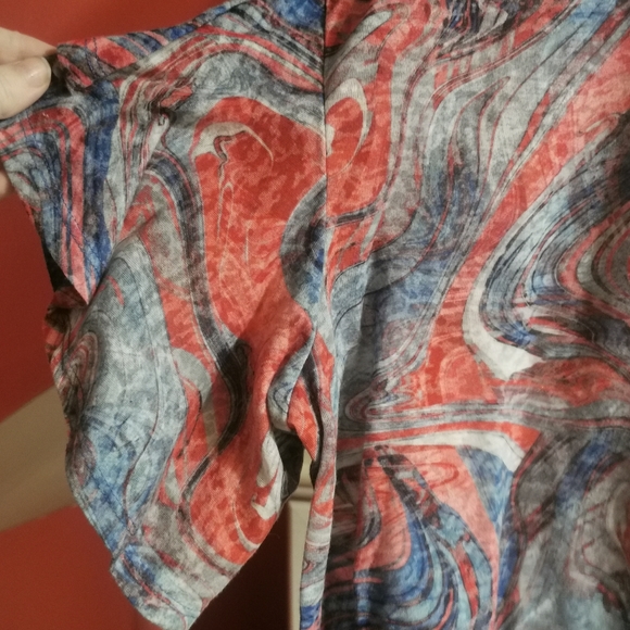 Ruby Rd azure waves flutter sleeves top 2x - Picture 3 of 3